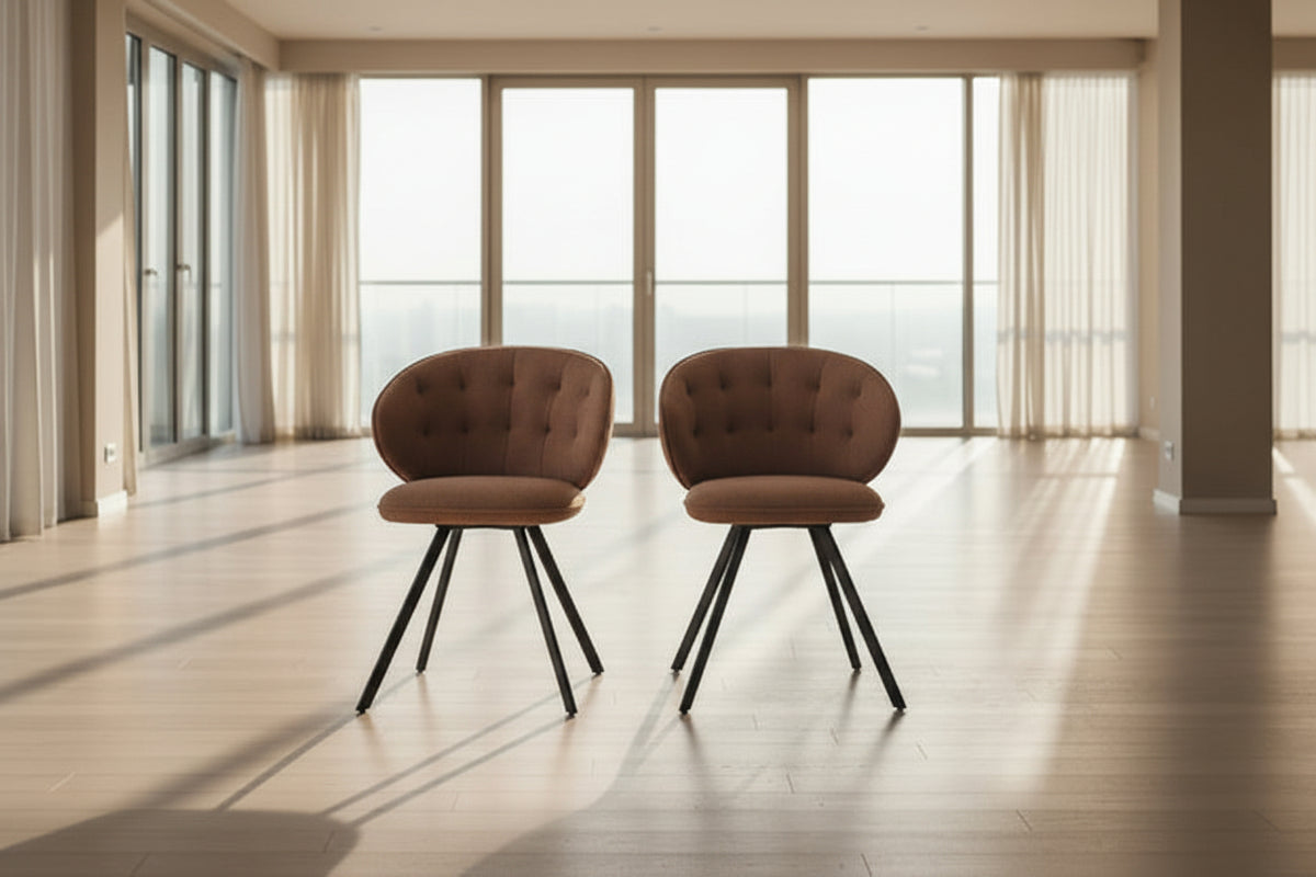 Chaise de salle à manger pivotante capitonnée - Akante - Souffle d'intérieur