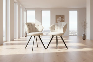 Chaise de salle à manger pivotante capitonnée - Akante - Souffle d'intérieur