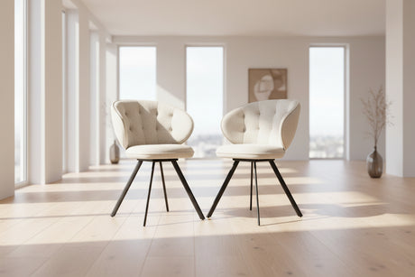 Chaise de salle à manger pivotante capitonnée - Akante - Souffle d'intérieur