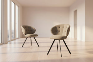 Chaise de salle à manger pivotante capitonnée - Akante - Souffle d'intérieur