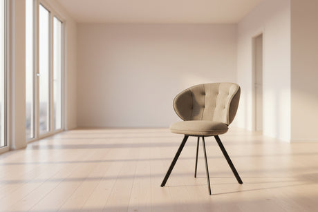 Chaise de salle à manger pivotante capitonnée - Akante - Souffle d'intérieur
