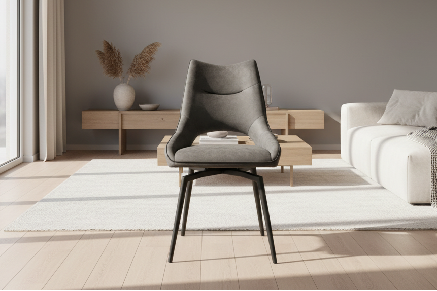 Chaise tissu gris pivotante - Fugace Tablacasa