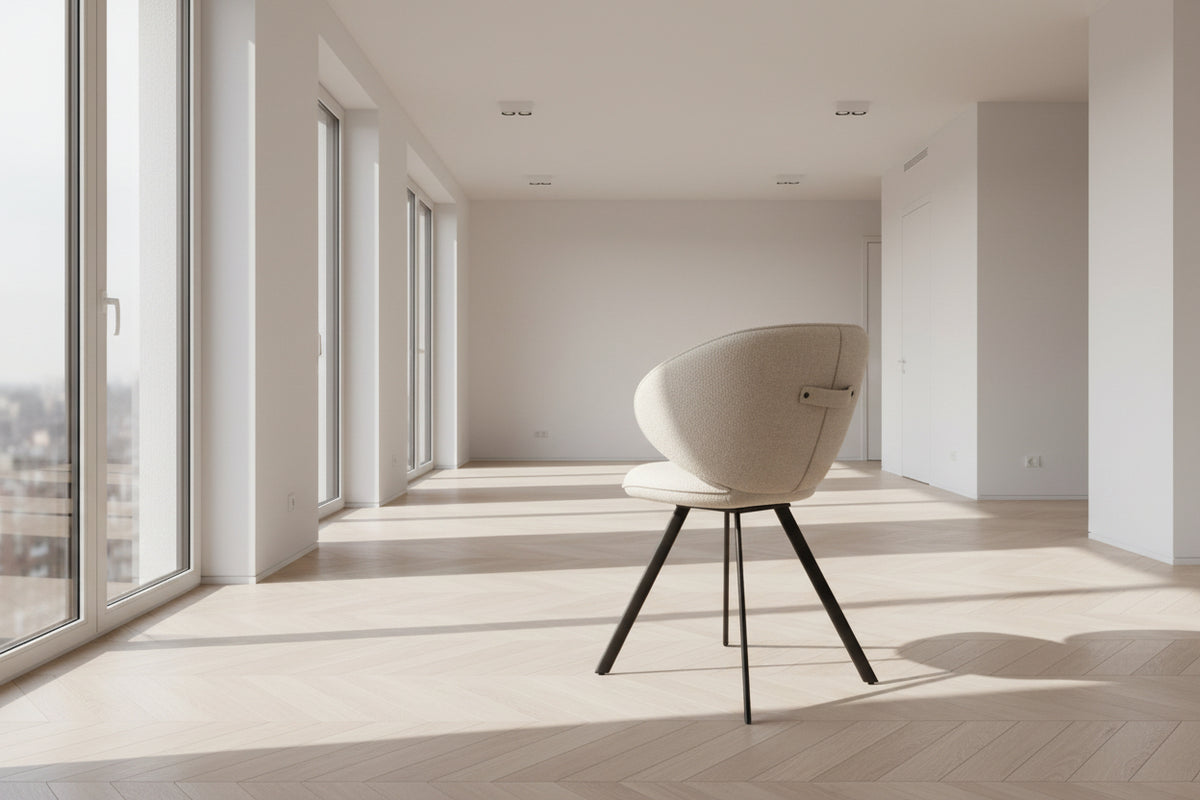 Chaise de salle à manger pivotante capitonnée - Akante - Souffle d'intérieur