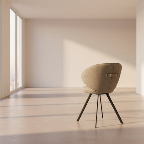 Chaise de salle à manger pivotante capitonnée - Akante - Souffle d'intérieur
