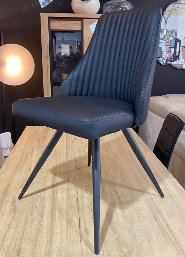 Chaise simili cuir noir pivotante moderne - Souffle d'intérieur - Eda concept