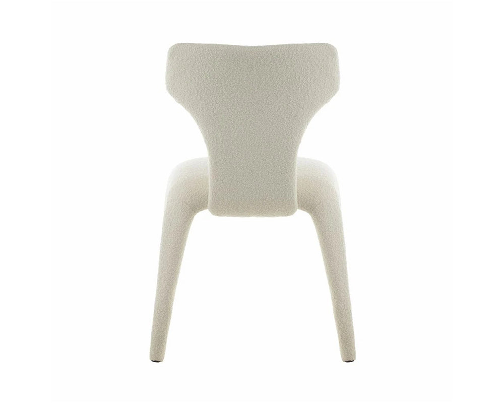 chaise beige en tissu bouclette de salle a manger