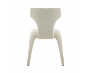 chaise beige en tissu bouclette de salle a manger