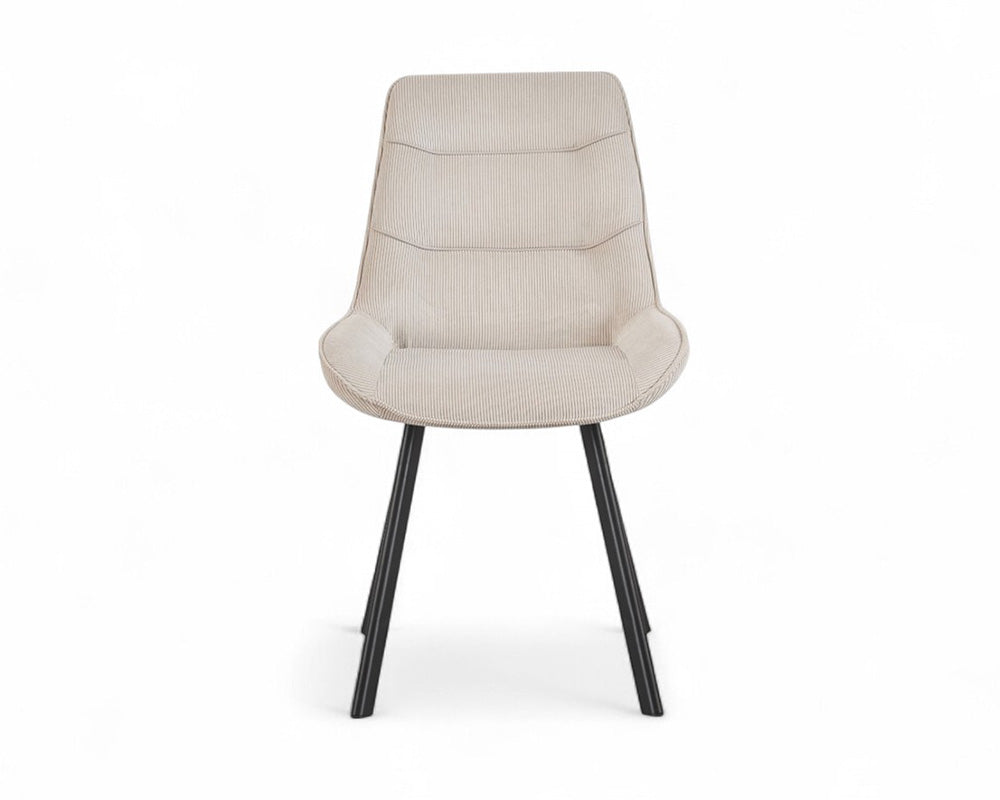 Chaise en velour cotelé sable - Rousseau - Souffle d'intérieur