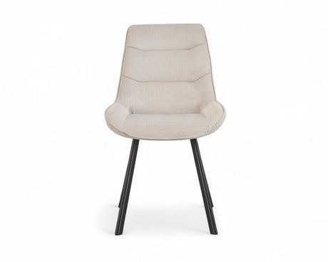 Chaise en velour cotelé sable - Rousseau - Souffle d'intérieur