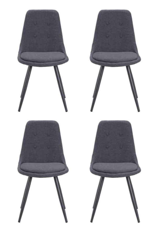 Chaise de salon gris foncé (lot de 2) - Chaises & Tabourets