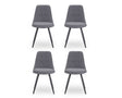 Chaise pieds métal en tissu gris clair moderne -  SOUFFLE D’INTÉRIEUR