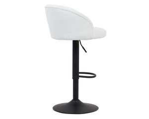 Tabouret design de bar réglable en hauteur blanc bouclette pieds métal noir - Souffle d'intérieur