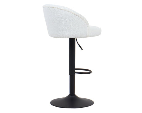 Tabouret design de bar réglable en hauteur blanc bouclette pieds métal noir - Souffle d'intérieur