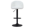 Tabouret design de bar réglable en hauteur blanc bouclette pieds métal noir - Souffle d'intérieur