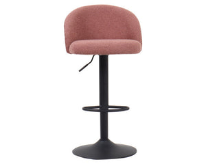 Tabouret design de bar réglable en hauteur rose bouclette pieds métal noir - Souffle d'intérieur