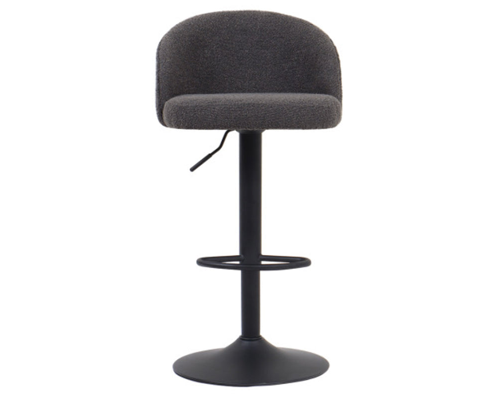 Tabouret design de bar réglable en hauteur anthracite bouclette pieds métal noir - Souffle d'intérieur