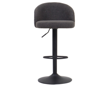 Tabouret design de bar réglable en hauteur anthracite bouclette pieds métal noir - Souffle d'intérieur