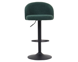 Tabouret design de bar réglable en hauteur vert bouclette pieds métal noir - Souffle d'intérieur