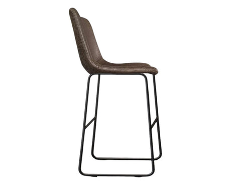 Chaise haute de comptoir brun foncé - Rousseau Furniture - Souffle d'Intérieur