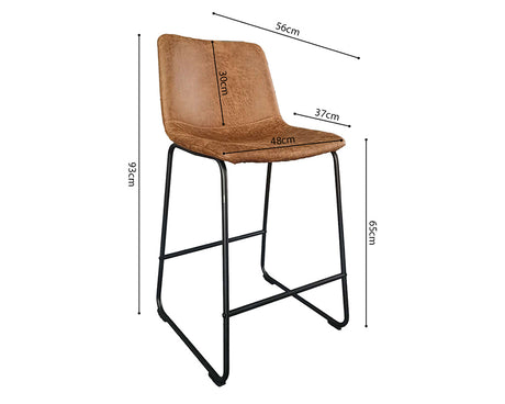 Chaise haute de comptoir cognac - Rousseau Furniture - Souffle d'Intérieur