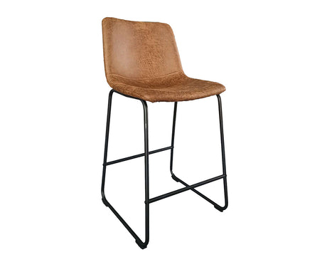 Chaise haute de comptoir cognac - Rousseau Furniture - Souffle d'Intérieur