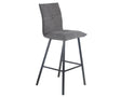 Chaise de bar confortable pieds métal tissu gris - Souffle d'intérieur