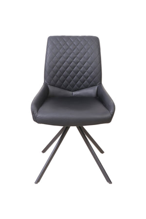 Chaise noir en simili cuir - Lola