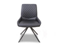 Chaise pieds métal grise design matelassé - SOUFFLE D'intérieur 