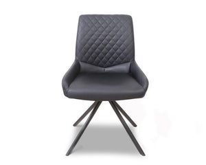 Chaise pieds métal grise design matelassé - SOUFFLE D'intérieur 