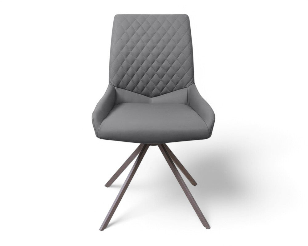 Lola, chaise en tissu effet cuir noir - SOUFFLE D’INTÉRIEUR