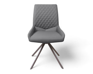 Lola, chaise en tissu effet cuir noir - SOUFFLE D’INTÉRIEUR