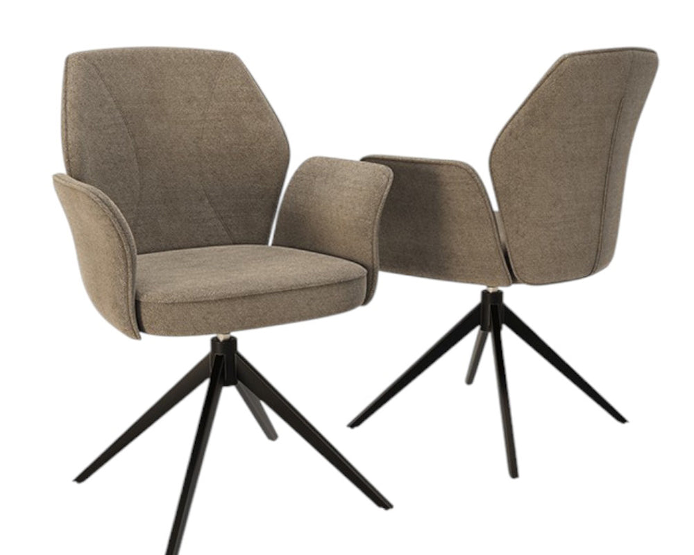Chaises pivotantes avec accoudoirs autour d'une table de salle à manger - Vienna - Souffle d'Intérieur