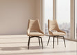 Chaise pivotante pieds métal en tissu beige moderne - Souffle d'intérieur