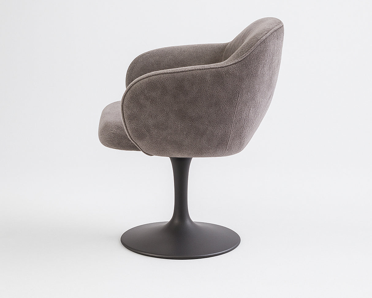 Chaise de repas monopied pivotante couleur gris - meuble jem - Souffle d'intérieur