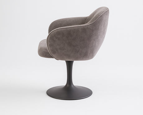 Chaise de repas monopied pivotante couleur gris - meuble jem - Souffle d'intérieur