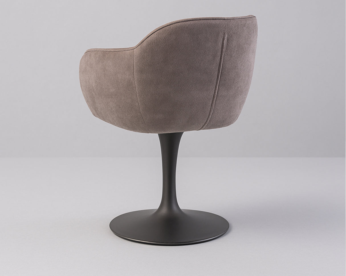 Chaise de repas monopied pivotante couleur gris - meuble jem - Souffle d'intérieur