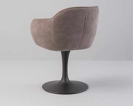 Chaise de repas monopied pivotante couleur gris - meuble jem - Souffle d'intérieur
