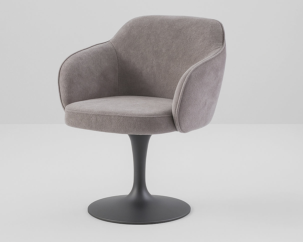 Chaise de repas monopied pivotante couleur gris - meuble jem - Souffle d'intérieur