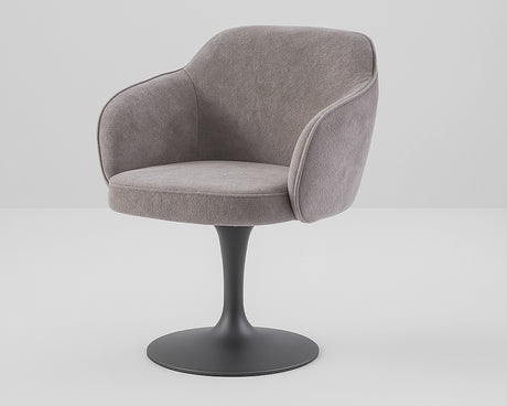 Chaise de repas monopied pivotante couleur gris - meuble jem - Souffle d'intérieur