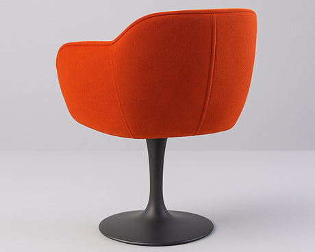 Chaise de repas monopied pivotante couleur orange - meuble jem - Souffle d'intérieur