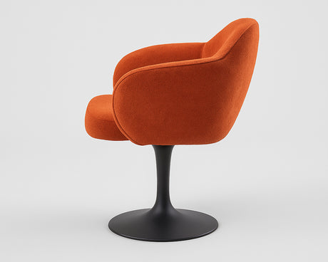Chaise de repas monopied pivotante couleur orange - meuble jem - Souffle d'intérieur