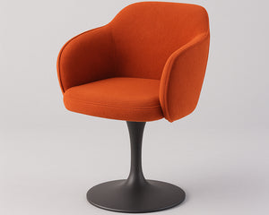 Chaise de repas monopied pivotante couleur orange - meuble jem - Souffle d'intérieur
