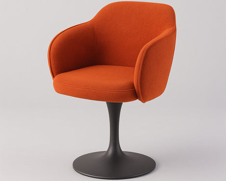Chaise de repas monopied pivotante couleur orange - meuble jem - Souffle d'intérieur