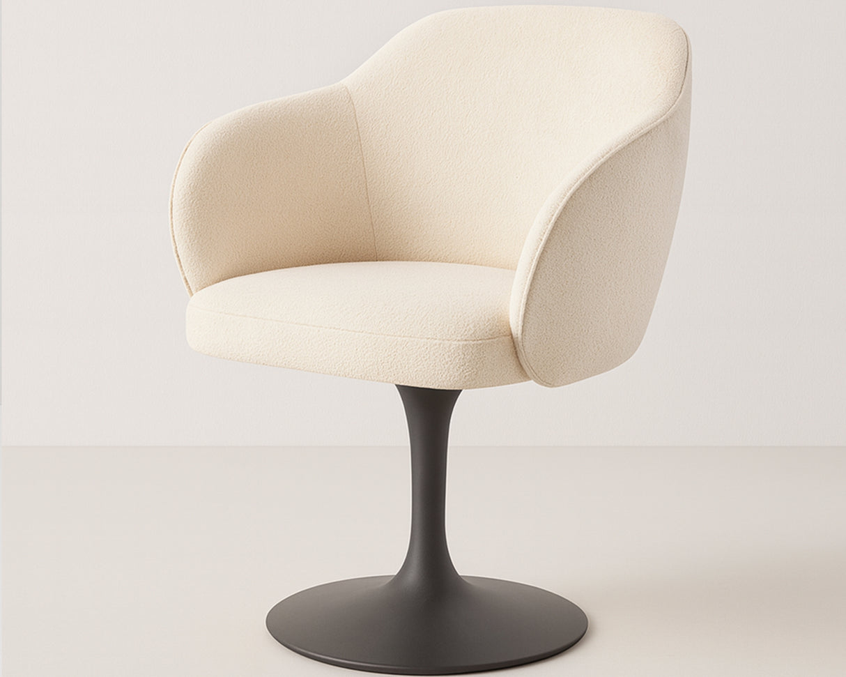 Chaise de repas monopied pivotante couleur beige - meuble jem - Souffle d'intérieur