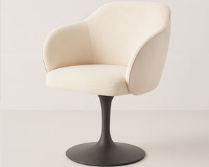 Chaise de repas monopied pivotante couleur beige - meuble jem - Souffle d'intérieur