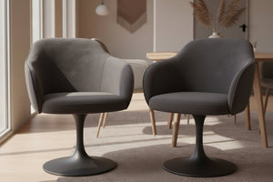 Chaise de repas Calise - tissu anthracite - vue 3/4 