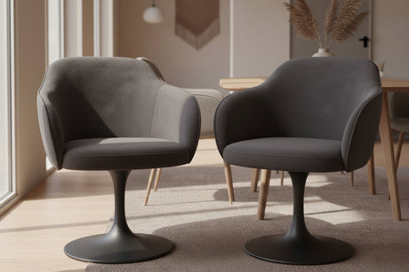 Chaise de repas Calise - tissu anthracite - vue 3/4 