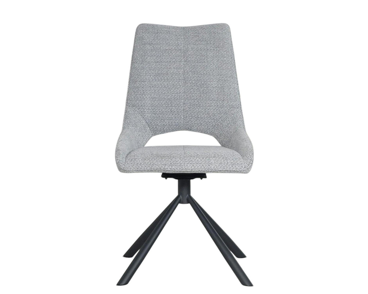 Chaise de repas pivotante en tissu grise - viadurini - souffle d'intérieur