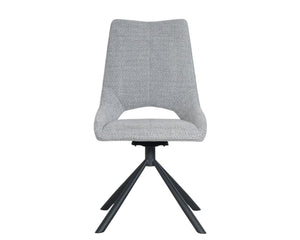 Chaise de repas pivotante en tissu grise - viadurini - souffle d'intérieur