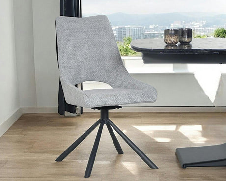 Chaise de repas pivotante en tissu grise - viadurini - souffle d'intérieur
